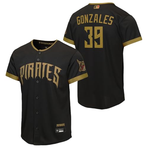 Outerstuff Nick Gonzales Pittsburgh Pirates #39 Youth Size City Connect Home Run Player Jersey (Black Youth X-Large-18/20)