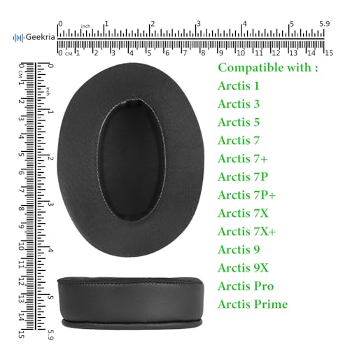Almohadillas de repuesto Geekria Sport Extra Thick Cooling Gel compatibles con auriculares SteelSeries Arctis 1/3/5/7/7+/7P/7P+/7X/7X+/9/9X/Pro/Prime, cojines para oídos (Negro) miniatura 6