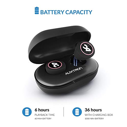 Image of AirBolt 505 True Wireless (TWS) Earbuds - Bluetooth 5.0, Full Touch Earphones, IPX5 Water Resistant, HD Stereo Sound, High Bass, InBuilt MIC, Upto 36 Hours Playtime with Charging Case (Pink + Black)