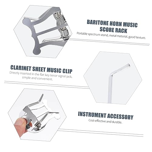 Totority Metal Plated Marching Music Lyre for Alto Horn and Baritone Music Holder Clip for Band Performances Lightweight Instrument Accessory with Flat Key Design