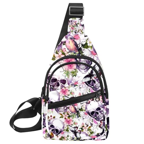Sac à dos à bandoulière papillon et crâne pour vos sorties urbaines et festivals