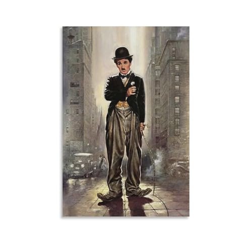 Poster sur toile Charlie-Chaplin cinéma vintage pour grand salon moderne
