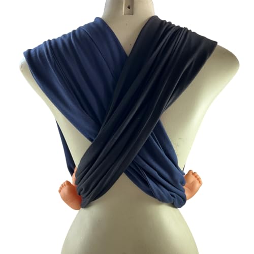 Wrap Sling de Vestir para Carregar Bebês - Fast Sling Preto e Azul