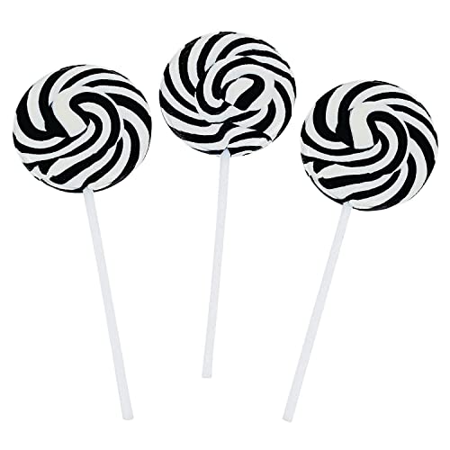 Sucettes tourbillonnantes noires 5,1 cm comme cadeaux d'invités originaux