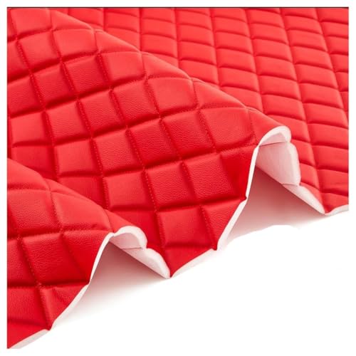 Tela de espuma acolchada piel sintética vinilo PVC cuero impermeable automotriz, forro techo, tapicería muebles(Red,1.6X6m)