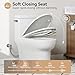 HOROW One-Piece Elongated Toilet, 1.28 GPF High Efficiency, Easy Cleaning Design, Left-Hand Flush Lever, Soft-Close Seat, Compact Modern Bathroom Toilet, 12'' Rough-In, White Ceramic Bowl