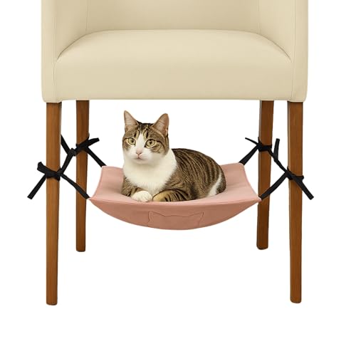 Rede Caminha Suspensa para Gatos PETYC Para Cadeiras, Suporte Reforçado, Confortável e Fácil de Instalar (Rosé)