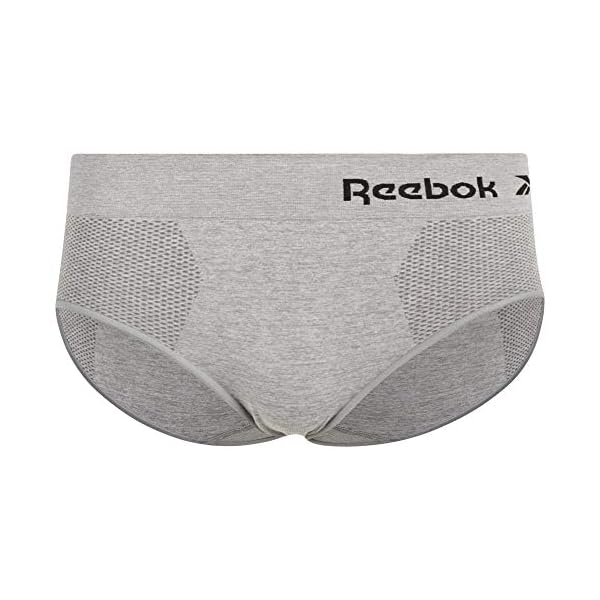 Reebok-Womens-Underwear-Seamless-Hipster-Briefs-5-Pack Reebok Women's Underwear – Seamless Hipster Briefs (5 Pack), Size Medium, Grey Light/Rose/Hot Pink/Black/Blue