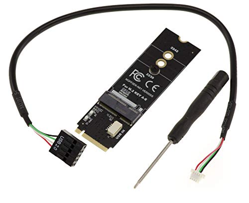 KALEA-INFORMATIQUE M2 E Key or E+A Key card to M.2 M Key port adapter for WiFi and Bluetooth cards Intel 7260 compatible