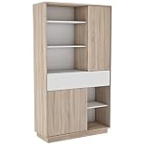 Mueble auxiliar con sistema de cierre y apertura push, tanto para el cajón como para las puertas de los armarios.