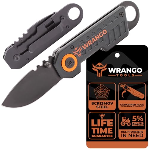 Wrango Tools Small Pocket Knife for Men - Folding Keychain Knife with 1.9" Blade - Mini EDC Compact Gear for Camping, Hiking & Tactical Gear, Lightweight Everyday Carry