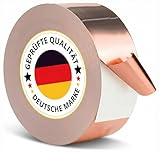 O³ Kupferband gegen Schnecken 50mm x 20m, Kupfer Klebeband selbstklebend, Schneckenschutz Hochbet, Electrical Tape EMI Abschirmung, Copper tape, Kupferklebeband