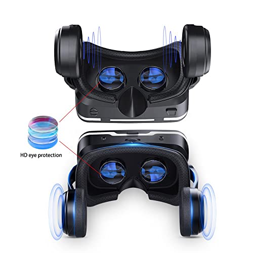 Vr Shinecon Original 6.0 Vr Headset Version Virtual Reality Glasses Stereo Headphones 3D Glasses Headset Helmets Support 4.7-6.53 Inch Large Screen Smartphone (With Controller Sc-B01) #TOP2