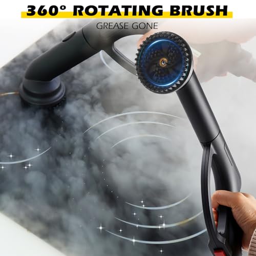 Potlimepan 1500W Steam Cleaner 35-Piece All-in-One Attachments Kit, 99% Sanitization, 22ft Reach, 360° Rotating Brush for Home/Car/Tile/Grout/Wallpaper Removal, Chemical-Free Cleaning (35 in 1)
