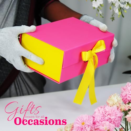 Image of RBS - Foldable Gift Box (23 X 16 X 10Cm) Decorative Gift Boxes For Packaging Empty Gift Packing Box Reusable Gift Boxes For Gifting Multipurpose Gift Box For Birthday Gifting (Honey Rose)