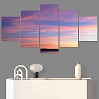 SIGNWIN 5 Panel Canvas Wall Art Colors of The Sky for Home Decorations Ready to Hang - 60