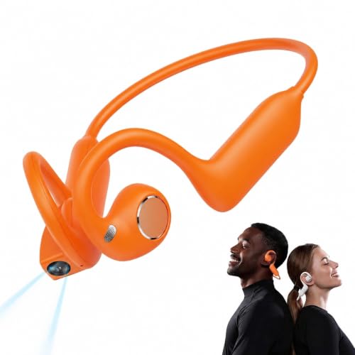 Bone Conduction Wireless Headphones with Camera AI (Orange)