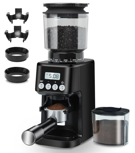 Homtone Molino de Café Eléctrico, 51 Niveles de Molienda Ajustables, Molinillo Cónico de Acero...