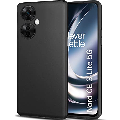 Image of TheGiftKart Sleek Back Cover Case for OnePlus Nord CE 3 Lite 5G | Slim Fit Protective Design | Matte Finish | Camera Protection Bump | Soft Back Cover for OnePlus Nord CE 3 Lite (Silicone, Black)
