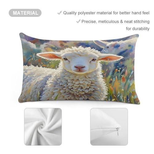 Funda de almohada rectangular de felpa suave de 12 x 20 pulgadas 4