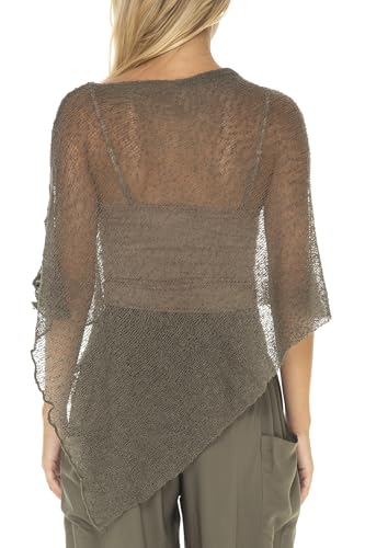 Image of SHU-SHI Womens Sheer Knit Poncho Shrug Lightweight Cover Up One Size Fits Most