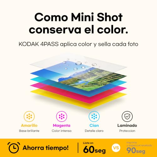 Miniatura 5 de KODAK Mini Shot 2 Retro Cámara Instantánea 5×7,6cm, 38 Hojas, Blanca