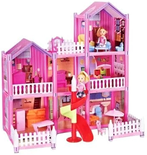 Casinha Dos Sonhos Com Bonecas, Escorregador E Acessórios