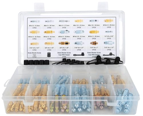 image for Dsnaduo 90 PCS 18 Types Brake Caliper & Wheel Cylinder Bleeder Screw B
