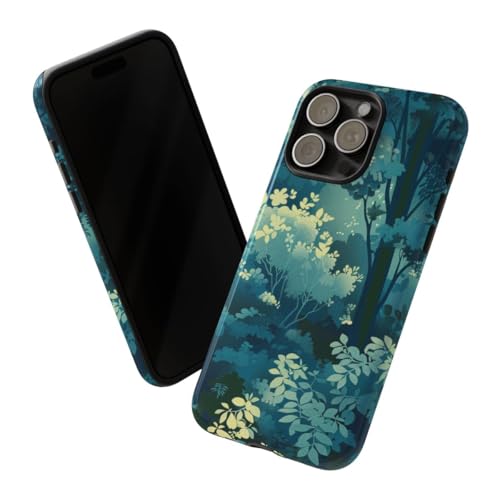 Coque iPhone 15 Pro Max rigide verte motif feuillage anti-rayures - 2