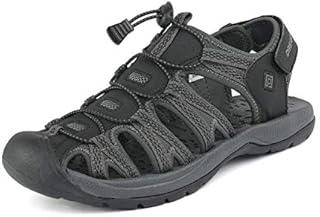 DREAM PAIRS Men's 160912-M-NEW Black DK.Grey Adventurous Summer Outdoor Hiking Sandals Size 12 M US