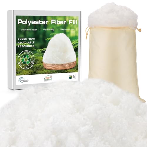 GarfxG Polyfill Stuffing, 1.1 LB Premium Polyester Fiber Fill, Plant Fiber Filling with Certificate for Couch, Plush Pillows, Cushion, Stuffed Animals, Cloud Decorations, Machine Washable