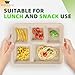 WELLIFE 125 Pack Kids Small 5-Compartment Paper Plates, 10.25x8.25 Inch 100% Compostable Divided Plates, Disposable School Lunch Trays, Eco-Friendly Bagasse Plate for Boys Girls and Youth (BPA Free)