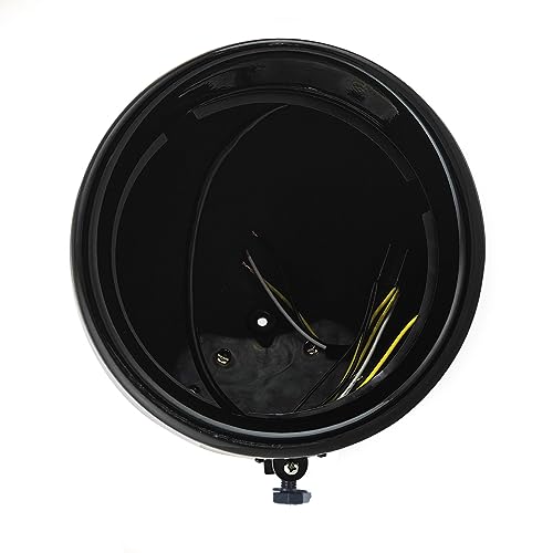 FATECIM Motorcycle 7" Round Headlight Bucket Housing with Visor 7 Inch LED Headlamp Shell Protective Cover Heavy Duty Universal for Harley Kawasaki Honda Yamaha Suzuki Chopper Cafe Racer Bobber Black by FATECIM - Image 7