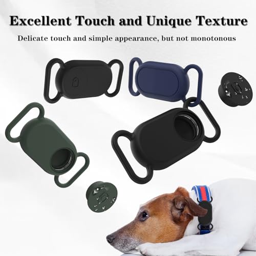 Image of Waterproof Dog Collar Holder Compatible with Samsung Galaxy SmartTag 2, Silicone GPS Tracker Hidden for Samsung Tag 2, Anti-Lost Dog Collar Case(Grey)