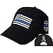 Thin Blue Line USA Police Memorial Ribbon Badge Fallen Black Officers Cap Hat EE