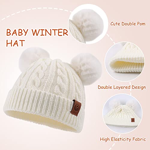 Image of Yuoahcn Kids Winter Beanie Hat Scarf Gloves Set Knit Warm Toddler Winter Cap Gloves Neck Warmer for Boys Girls 1-8 Year