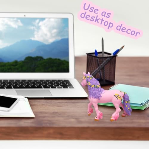 QWEPU Einhorn Spielfigur Meereseinhorn, Pferde Spielfigur Einhorn, Mythische Pegasus Modell Magische Energie Kreatur Rosa Pferde, Fantastische Figuren Geschenk für Mädchen und Jungen 13 x 10 cm