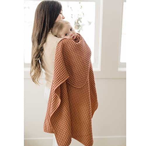 Konssy Waffle Baby Blankets, Nursery Blankets For Boys Girls, Swaddle Blankets Neutral Soft Lightweight Toddler And Kids Throw Blankets(Terracotta) #TOP1