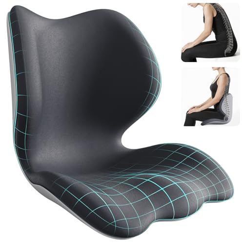 Civa Ergonomic Back Support Cushion for Office & Desk Chair, Seat Posture Corrector for Long...