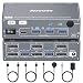 Displayport KVM Switch 2 Computers 2 Monitore, 8K@60Hz/4K@240Hz Dual Monitore KVM Switch with 4 USB3.0 Ports, USB Kabeln und Netzteil, ideal für Homeoffice und Gaming