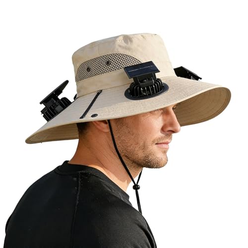Chapeau avec ventilateur solaire de plage et voyage contre la chaleur