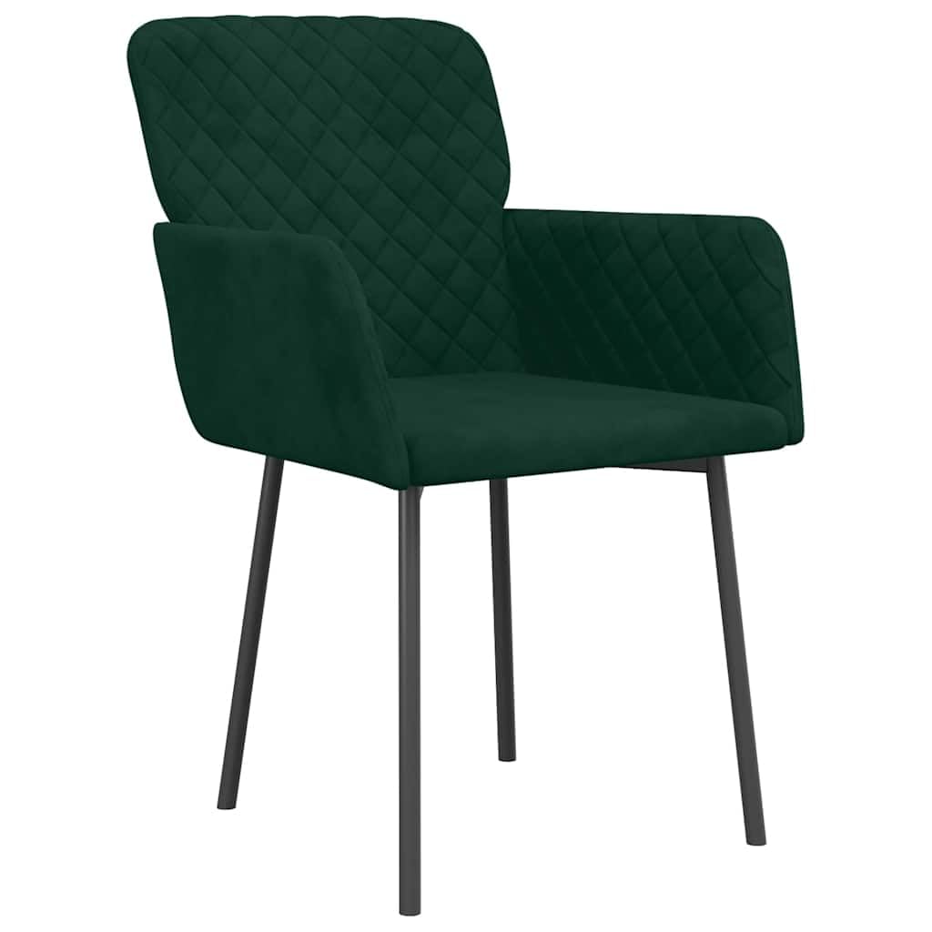 Generico Sedie da Pranzo 2 pz Verde Scuro in Velluto,Mobili,Sedie,Sedie per Cucina e Sala da Pranzo,Verde,11.6 kg,344781