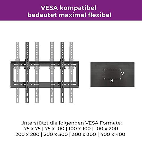 Support mural TV LCD TECHLY 32 à 55 pouces fixe noir max 30 kg