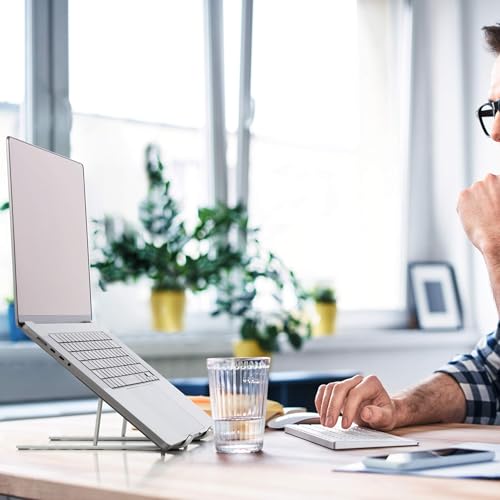 Durable Supporto Alza Notebook/Tablet Fino A 15", Pieghevole E Regolabile In Altezza, Incl. Pochette Da Viaggio, Argento, 505123 - 9