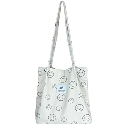 Gentpovth Tote Bag Bolsa, Beige Bolsa de Pana Grande, Bolso Shopper Mujer, Universidad Mujer Bolso, con Organizador en el interior, para Compras Colegio Trabajar Viajar, Regalo para Adolescentes | Ya disponible en tu tienda friki favorita! En mundofriki.es!