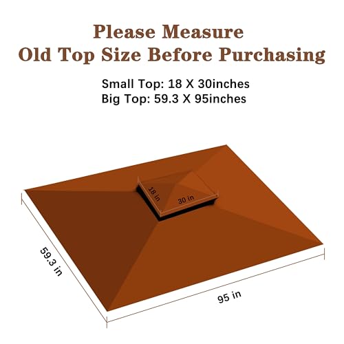 SCOCANOPY Replacement Canopy Grill BBQ Gazebo Roof Top, for Gazebo Model L-GG001PST-F,Rust Red - Thumbnail 3