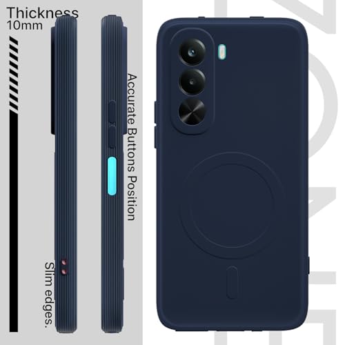 Image of Pikkme Back Cover for Realme P4x 5G Soft Matte Silicone Mag-Safe Design (Mag-Safe Not Support) Camera Protection | Slim Fit Bumper Cover (Blue)