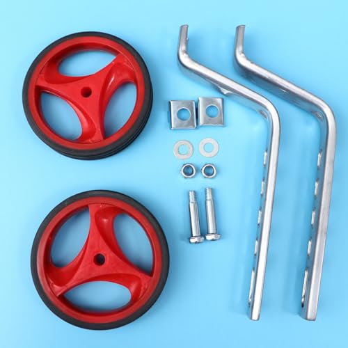 Ruedas de Entrenamiento para Bicicleta Amosfun con Luz Intermitente y Equilibrio, para Bicicletas de 12 a 20 Pulgadas, Juego Rojo con 2 Silbatos de Presión de Aire de Color Aleatorio miniatura 6