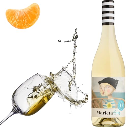 Marieta Albariño - Vino Blanco Sin Alcohol 0,0 2024 - Ideal refrescante y Fresco - Sabor Afrutado, para el veranito en la terraza con una Copa con Hielo