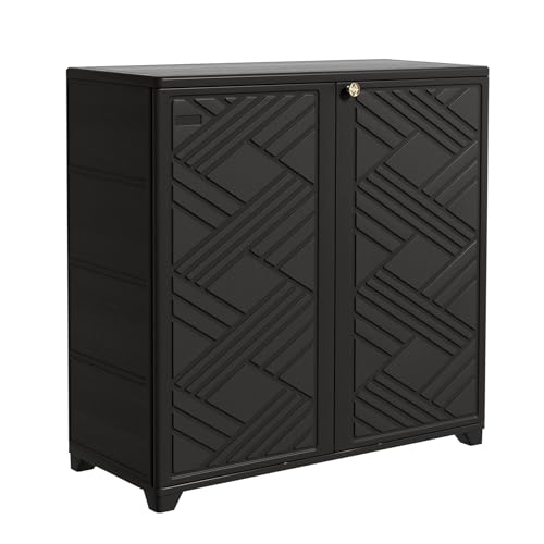 Mrosaa Storage Box Outdoor Caninet Resin Indoor Storage Box Waterproof Outdoor Storage Cabinets for Patio/Garden/Backyard